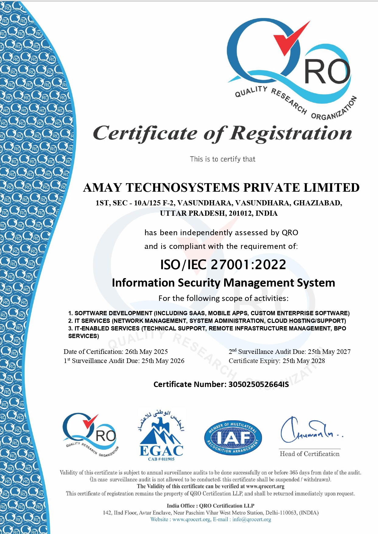 ISO 27001 Certificate
